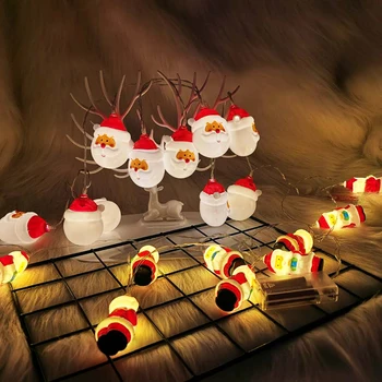 

Santa Claus LED String Fairy Lights Garland Christmas Tree Hanging Light Ornament for New Year Navidad Outdoor Garden Decoration