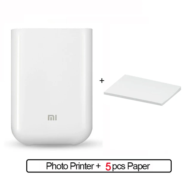 printer 5pcs Xiao mi AR mi принтер 300 точек/дюйм портативный mi ni DIY Bluetooth Беспроводная AR Видео Печать 500 мАч Карманный принтер mi jia приложение для всех телефонов - Цвет: printer 5pcs