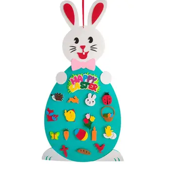 

2020 Easter Felt Pendant DIY Felt Rabbit Set Kids Gift Bunny Decoration Wall Hanging Game Gift Decoration Easter Supplies