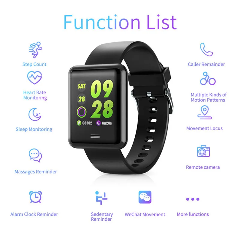 B08 Smart Bracelet Men and women exercise step heart rate blood pressure sleep monitoring healthy Bluetooth waterproof
