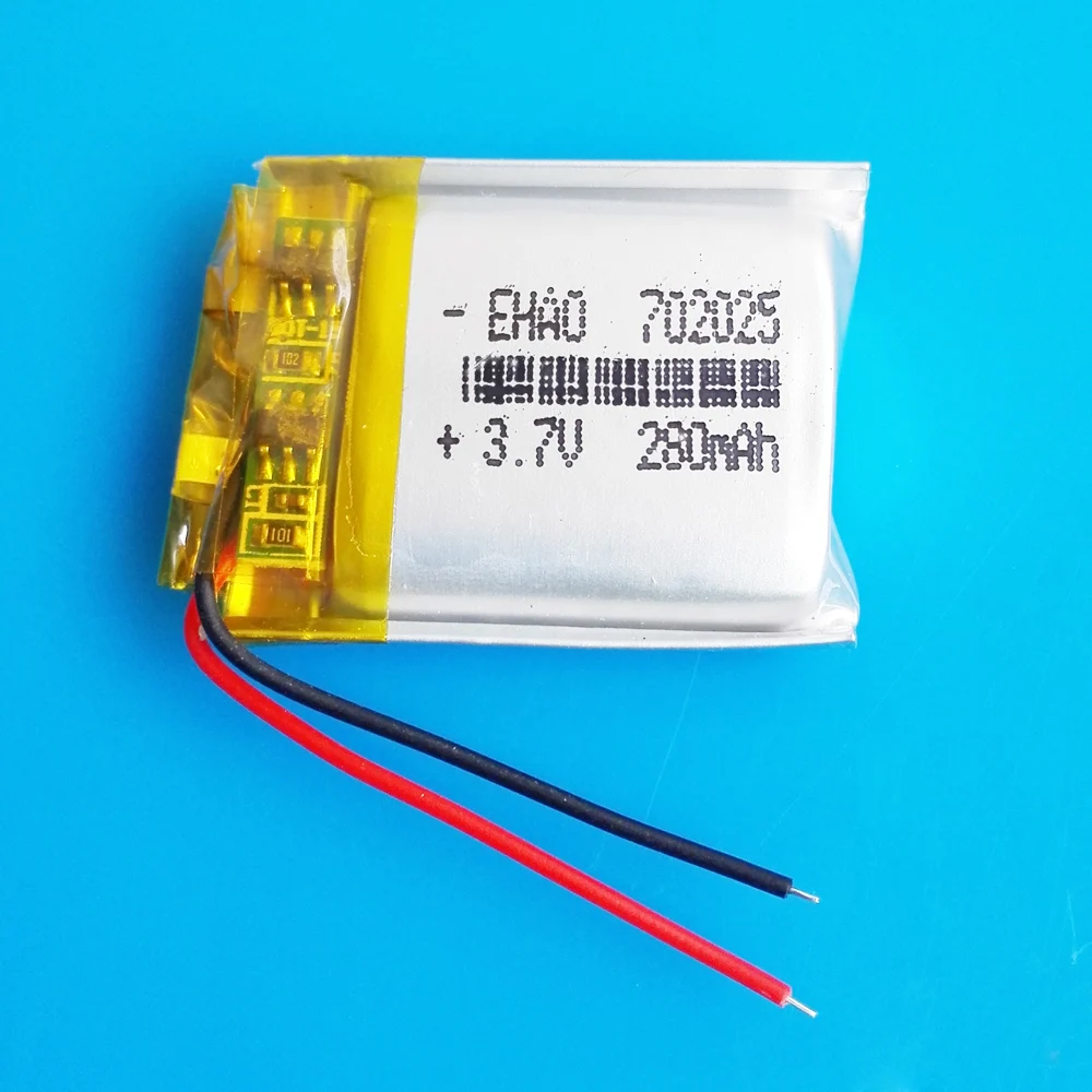 3.7V 280mAh Polymer lithium Lipo Rechargeable battery 702025 Power