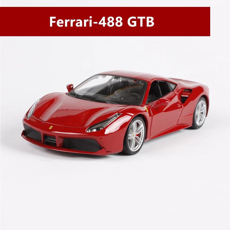 Bburago 1:24 Ferrari 488pista модель автомобиля литье под давлением Металлическая Модель Детская игрушка бойфренд подарок имитация сплава автомобиль коллекция - Цвет: 488GTB
