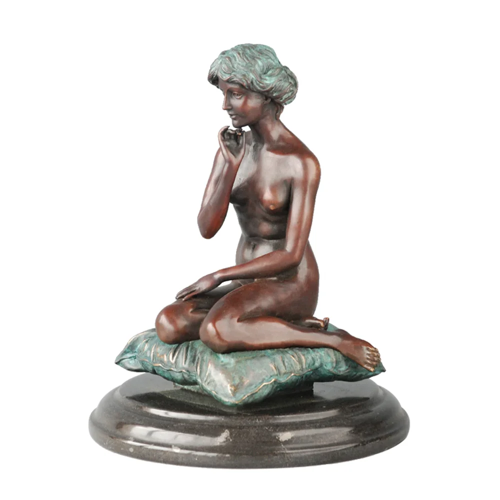 

Bronze Nude Young Woman Missing Statue Western Naked Sculpture Modern Classic Erotic Female Art Collection Decoration