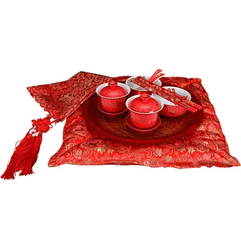 

Wedding supplies Daquan Wedding Gifts Chinese hi bowl newcomers change their respects tea cups tea set wedding pair