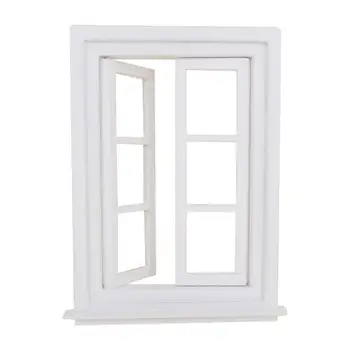 

Kids Simulation Wooden Miniature 6-Pane Window Model 1/12 Dollhouse Accessory