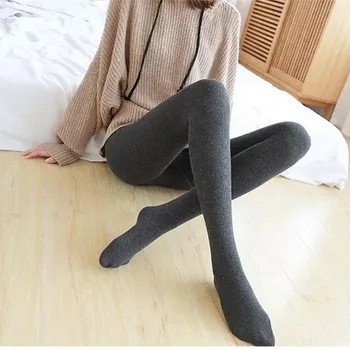 

Winter plus velvet thick cotton vertical leggings women's outer threaded vertical high waist warm pants one pants