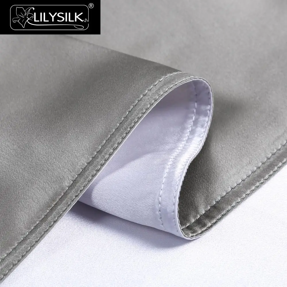 LilySilk пододеяльник шелк чистый 100 натуральный 19 momme роскошный контрастный цвет домашний текстиль распродажа