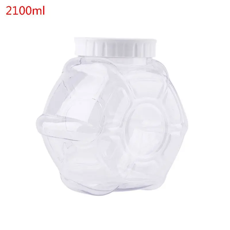 Белый 2100ml Kitchen Food Container Seal Pot Tea Coffee Candy Storage Plastic Cereals Snacks Box Cookie Canister Jars - Цвет: Белый