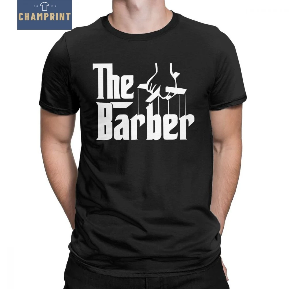 Мужские футболки The Barber Cool 100% хлопковые с коротким рукавом ножницы-Бритва