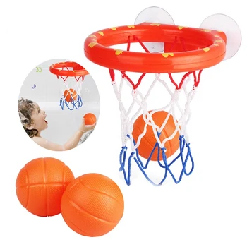 

Bath Toy Classic Children Bathroom Basketball Hoop Box Toys Playing Water Stand Sucker Plastic Balls Toys For Children