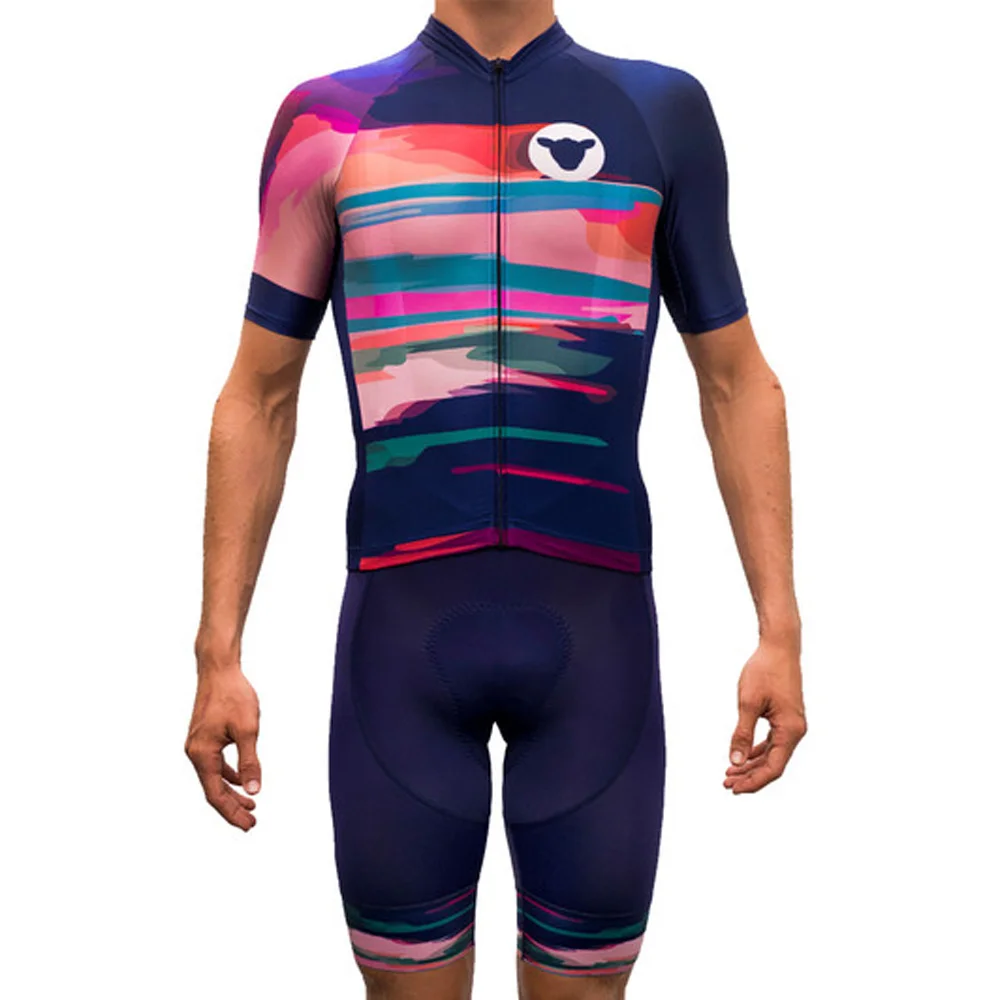 Летние шорты с коротким рукавом для велоспорта, шорты, полный комплект одежды, профессиональная команда, велосипед для триатлона, горная дорожная форма, комплект 9D Pad - Цвет: as picture