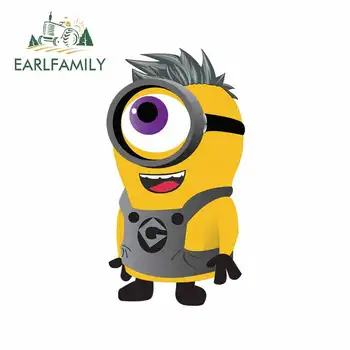 

EARLFAMILY 13cm x 7.3cm for Minions Fine Car Sticker Waterproof Scratch-proof DIY Car Styling Occlusion Scratch Decals