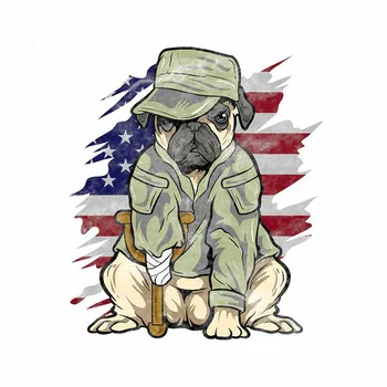 

Dawasaru for Pug Dog Car Sticker Decoration Waterproof Decal Laptop Suitcase Truck Motorcycle Auto Accessories PVC,13cm*11cm