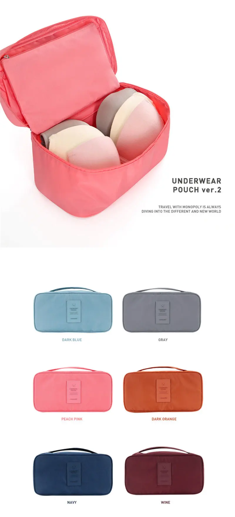 RUPUTIN 2021 New Travel Bra Bag Underwear Organizer Bag Cosmetic Daily Toiletries Storage Bag Women's High Quality Wash Case Bag
