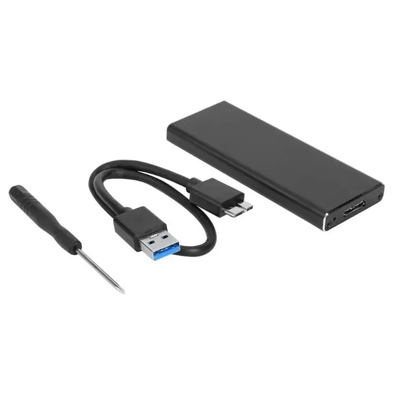 

Mini SSD Case USB 3.0 to NGFF M.2 Adapter HDD SSD Hard Drive Enclosure Box Aluminum Alloy External Hard Disk Case