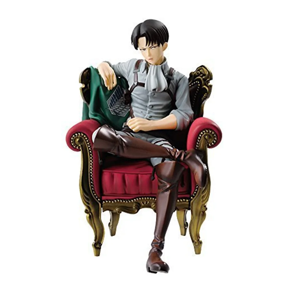 Фигурки из аниме атака на Титанов Levi Ackerman ПВХ игрушки фигурка сидящего дивана