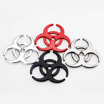 

Car 3D Metal Sticker Biohazard Badge Protective Umbrella Emblem Logo Decal Car Side Fender Rear Trunk Decoration Accessories