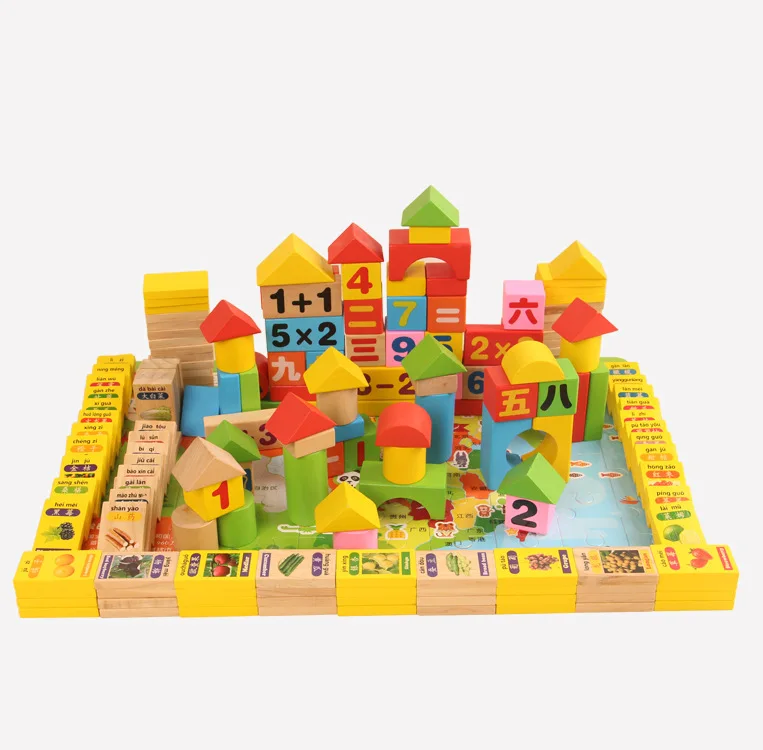 

One Child Bucket 260 PCs with Numbers Fruit Creative Map Building Blocks Children'S Educational Learning Toy