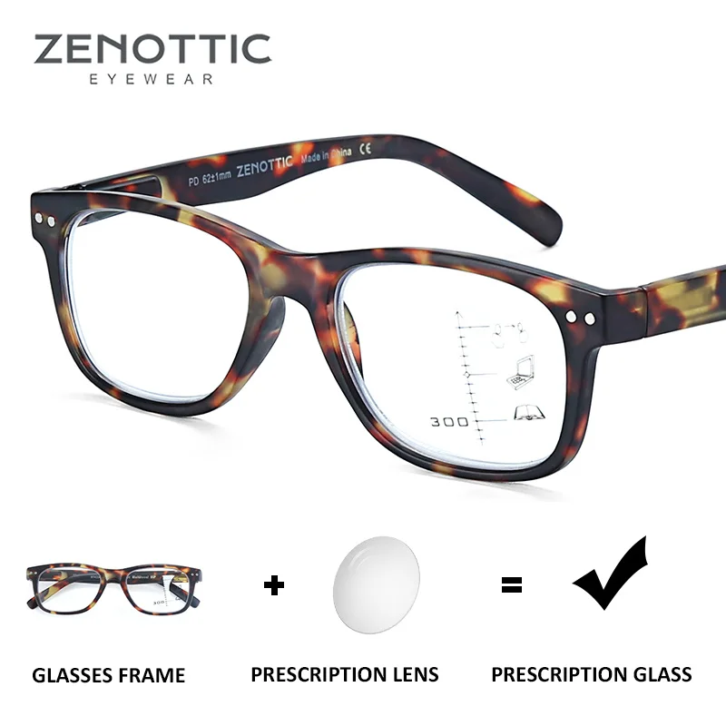 Квадратные оптические очки ZENOTTIC винтажные фотохромные с защитой от сисветильник