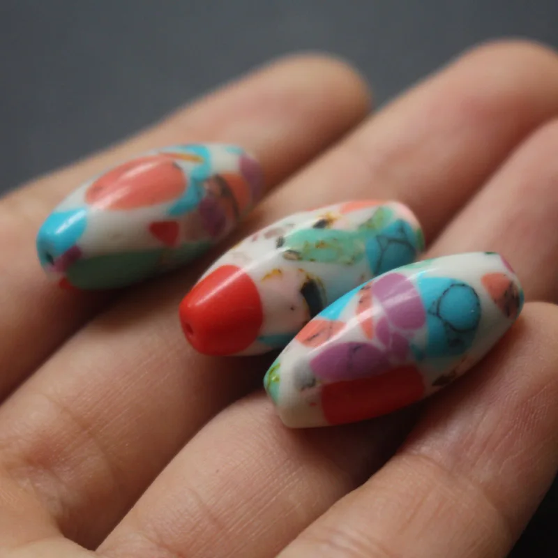 

8Pieces/Lot mm* mm Oval Shape Synthetic Colorful Stone beads for jewelry making