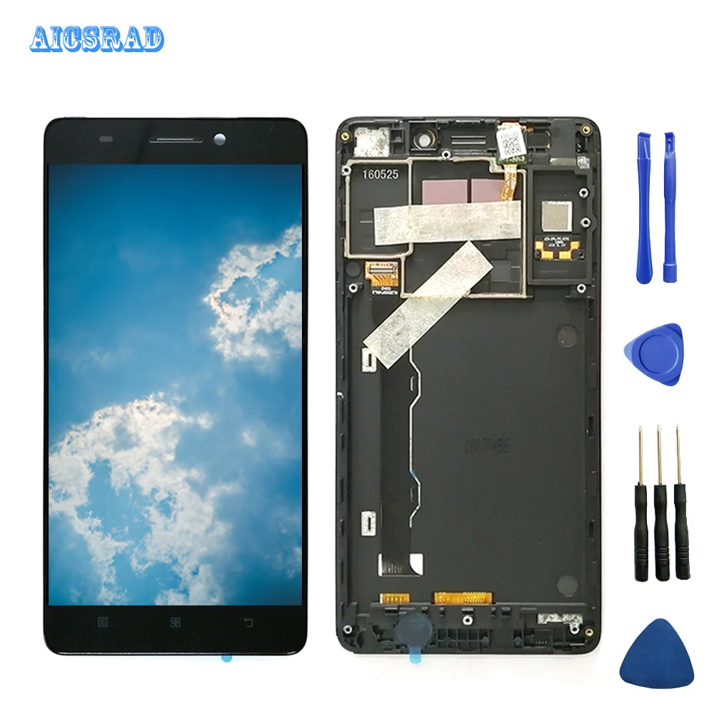 Оригинальный ЖК-дисплей AICSRAD 5 дюйма для Lenovo K3 Note с рамкой дигитайзер сенсорного
