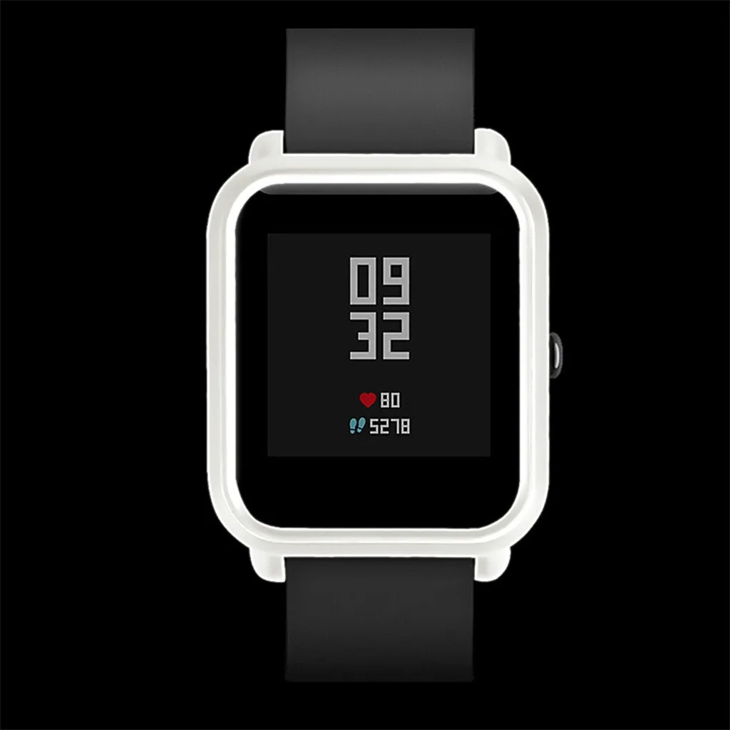 Тонкий цветной чехол из поликарбоната с защитной рамкой для часов Huami Amazfit Bip Younth с защитой экрана