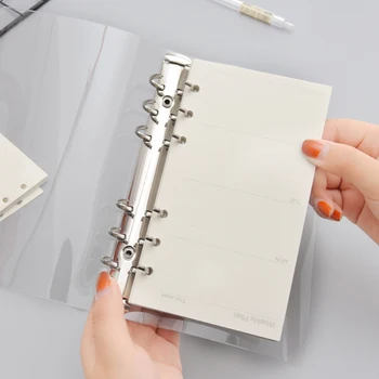 

A5/A6/A7 Notebook Transparent Color PVC Clip File Folder Loose Leaf Ring Binder Planner Agenda School Office Supplies 2019 New