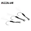 ALLBLUE 6pcs/lot Metal Jig Assist Hook With PE Line Feather Solid Ring Jigging Spoon Saltwater Fishhook for 10-60g Lure ► Photo 1/6