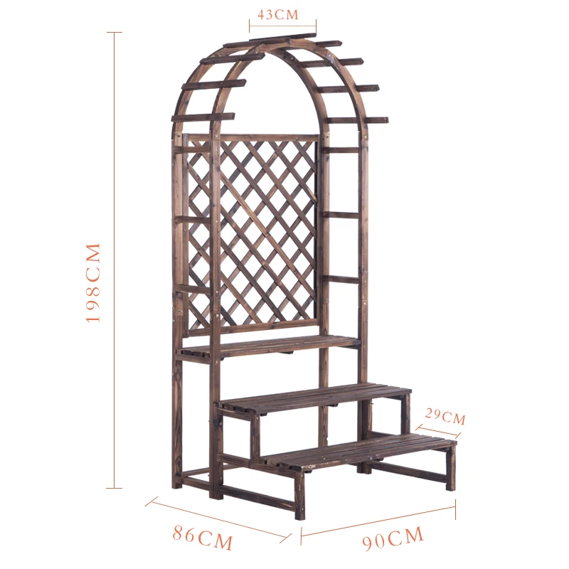 Floor flower stand wooden balcony flower rack solid wood flower rack indoor plant stand for living room flower pot plant rack