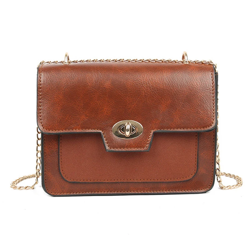 

Small bag women 2020 new retro chain small square bag shoulder messenger bag leather Handbags for Women's Trend Small Female bag