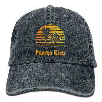

Puerto Rico Sunset Palm Trees Denim Hat Adjustable Male Great Baseball Cap