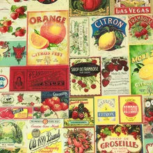 Полуярд импорт простая хлопковая ткань с мультяшным фруктовым принтом ручной работы DIY одежды платье Ткань хлопок CR-58