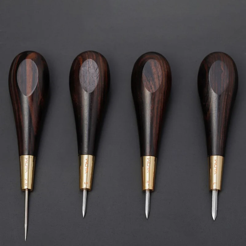 1pc Leather Stitching Awl Diamond Shape Ebony Blackwood & Brass Craft Tool Hand Sewing DIY Stitcher Taper 2022 New | Дом и сад