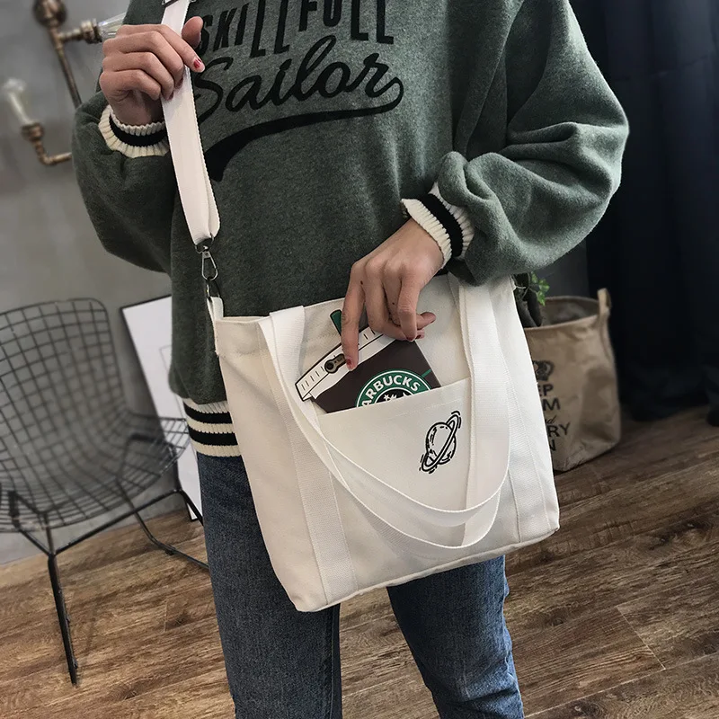 

Single-shoulder Canvas Bag Customizable INS Korean-style Cloth Bag Schoolbag Fashion Printed Over-the-shoulder Bag a Generation