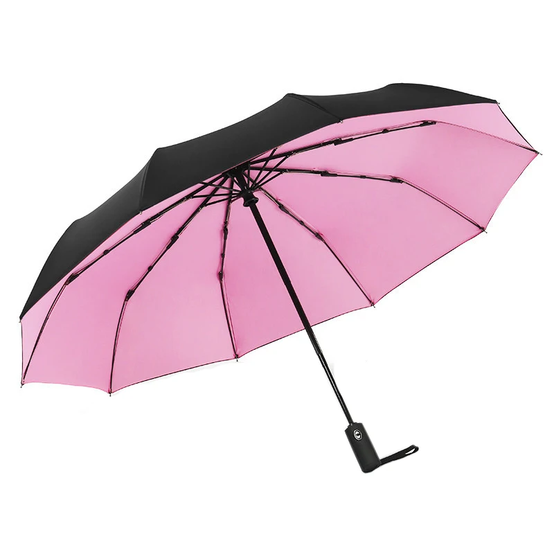 JPZYLFKZL 10 к двойной Ветрозащитный складной автоматический зонтик дождь женский атмосферостойкий зонтик дождь Мужчины черное покрытие Зонты - Цвет: 8