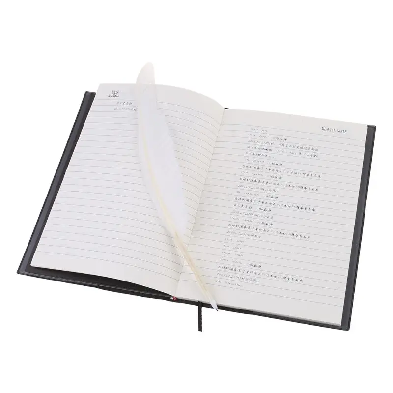 Role-Playing Dead Note Writing Feather Pen Journal Notebook School Diary Cartoon Book Cute Fashion Theme Death Note Plan Anime