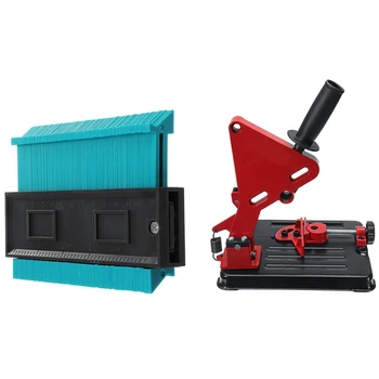 

1pcs Universal Angle Grinder Bracket & 1pcs 5 Inch Contour Profile Gauge Tiling Laminate Tiles Edge Shaping Ruler