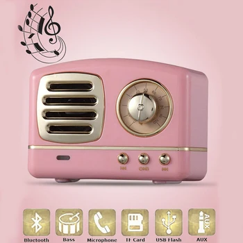 

HM11 Portable Retro Wireless Bluetooth Speaker For iPhone Xiaomi Samsung 3D Stereo Bass HIFI Subwoofer Speaker Support TF Card