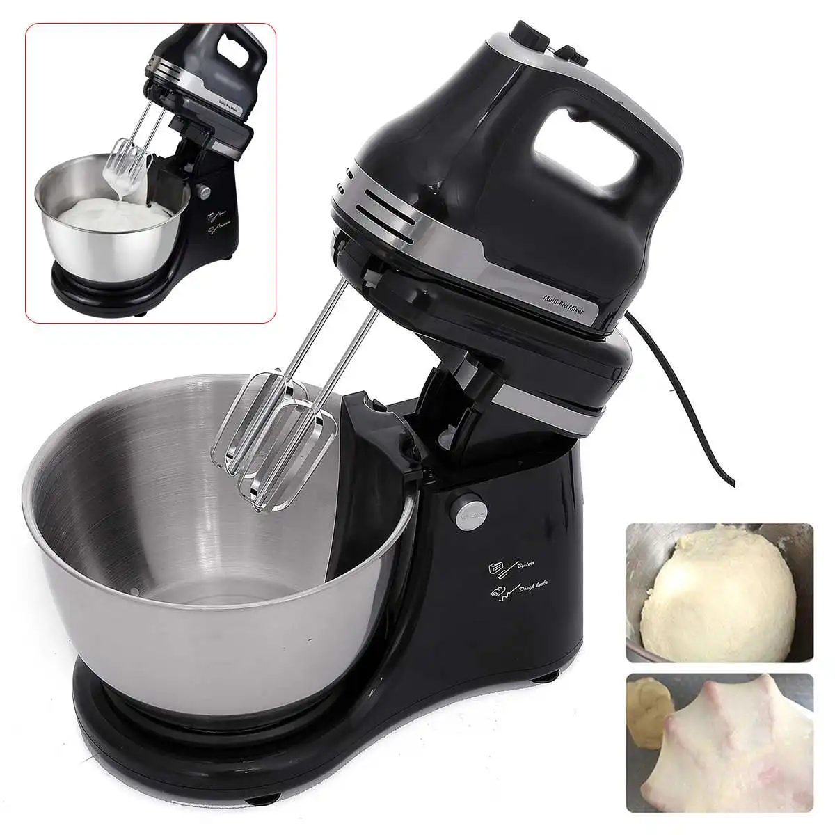 4.2L Electric Food Mixer Table Stand Cake Dough Mixer Handheld Egg Beater Blender Baking Whipping Cream Machine 800W 5 Speed