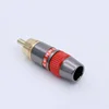 1pair/2pcs Gold plated RCA Wire connector RCA male plug adapter Video/Audio Connector Support 8mm Cable black&red ► Photo 2/6