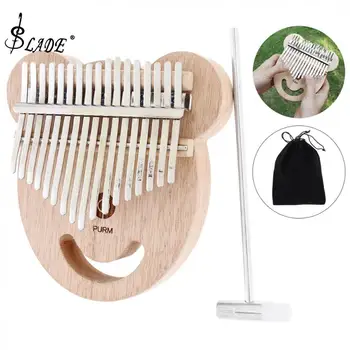 

17 Key Mahogany&metal Bear Face Shape Thumb Piano Kalimba Mbira with Tuning Hammer