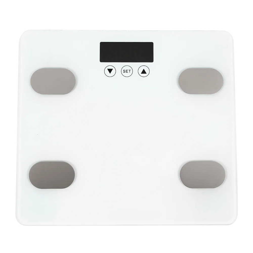 White Touch Black White Glass Monitoring Health Instruments Weighing Luggage Healthy Glass Platform Body Fat Scale Household Balance - Цвет: White