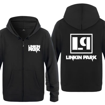 

Linkin Park Rock Rap Metal Band Sweatshirts Men 2018 Mens Zipper Hooded Fleece Hoodies Cardigans