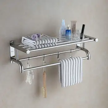 

Eridanus Bathroom Shelf, Stainless Steel Towel Rack with Double Towel Shelf, Wall-Mounted Shower Shelf Organizer (60 cm Long)