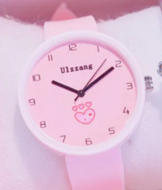Милые детские часы милый минимализм креативный мультипликационный циферблат дизайн детские часы Кварцевые водонепроницаемые часы для девочек - Цвет: Розовый