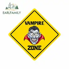 EARLFAMILY 13cm x 13cm for Vampire Zone Funny Metal Novelty Sign Funny Car Stickers Air Conditioner Waterproof Anime Accessories EARLFAMILY 13cm x 13cm for Vampire Zone Funny Metal Novelty Sign Funny Car Stickers Air Conditioner Waterproof Anime Accessories