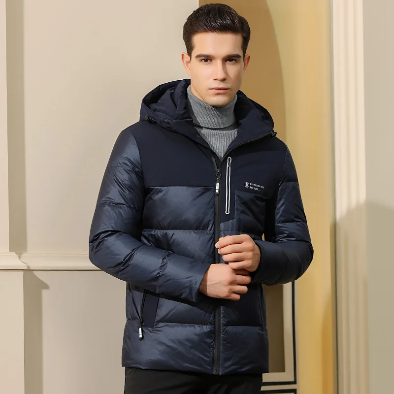 Зимняя короткая пуховая куртка с капюшоном Мужская модная цветная подходящая дизайнерская украшение из букв Повседневная теплая куртка YGDB 9626