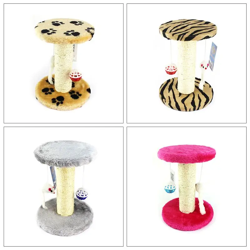 

9.4in Pet Cat Tree Scratcher Play Toy 2-layer Round for Kittens Climbing Frame for cat toy