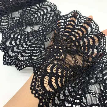 

3y/lot Width 21cm Black Elastic Stretch Lace Skirt Hem Dress Underwear Sewing Craft DIY Apparel Fabric Lace Lingerie