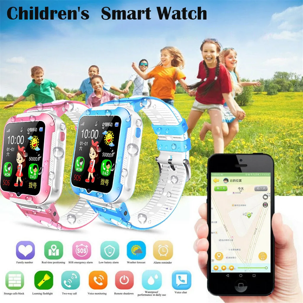 

E7 Children Smart Watch AGPS LBS Location Waterproof Kids Baby SmartWatch Touch Screen Girl Boy Wristwatch for iOS Android